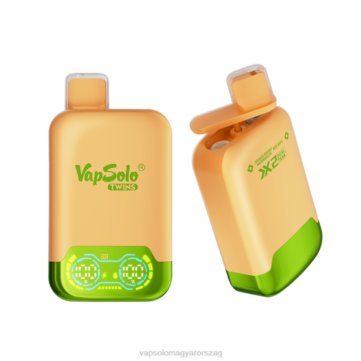 VapSolo Budapest - narancssárga mangó görögdinnye és vörös bika VapSolo TWINS eldobható vape 842830